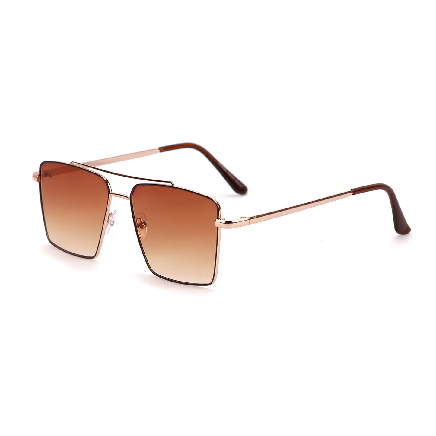 GAINX Retro Rectangular Aviator Sunglasses Premium Glass Lens Flat Met